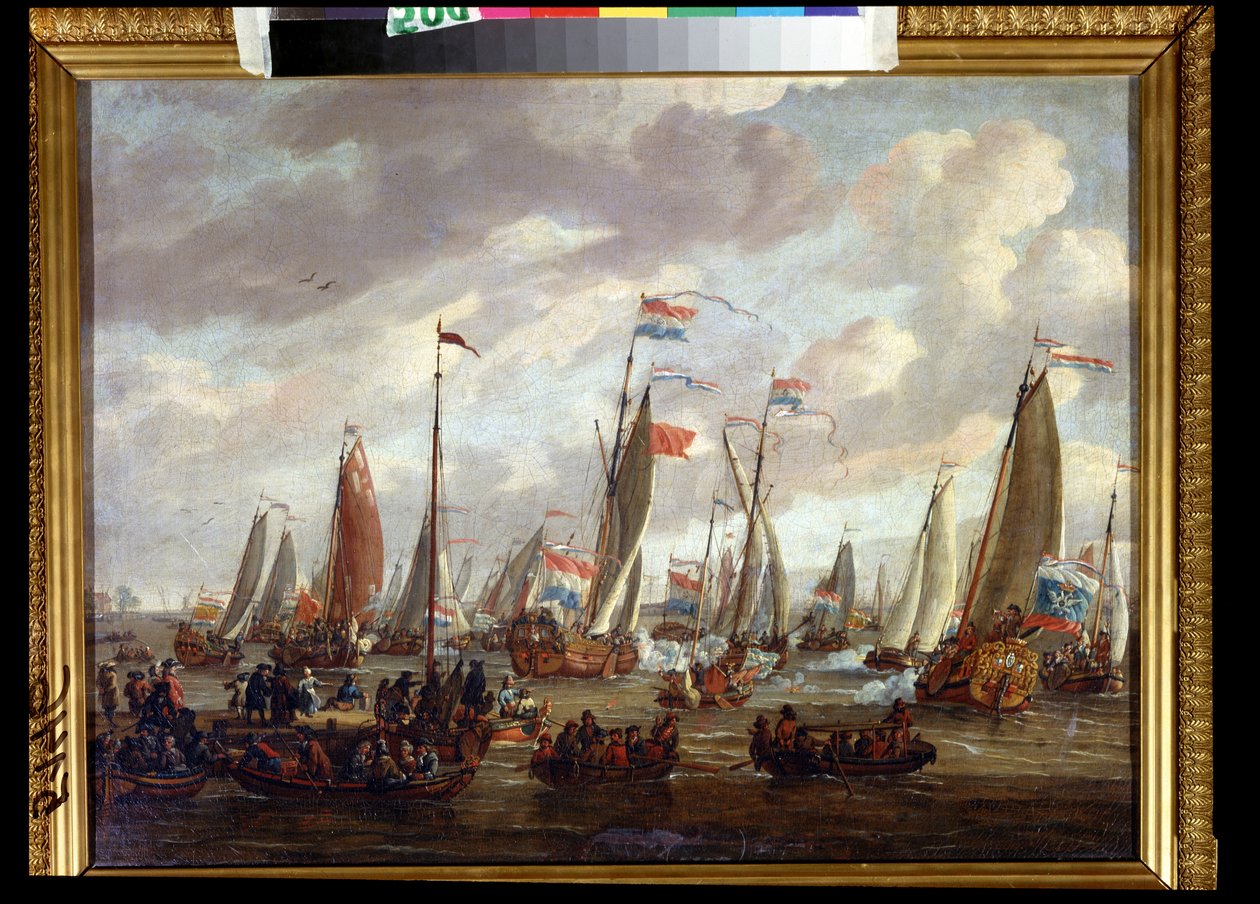 Zar Peter I. besucht England im Januar 1698 von Abraham Storck