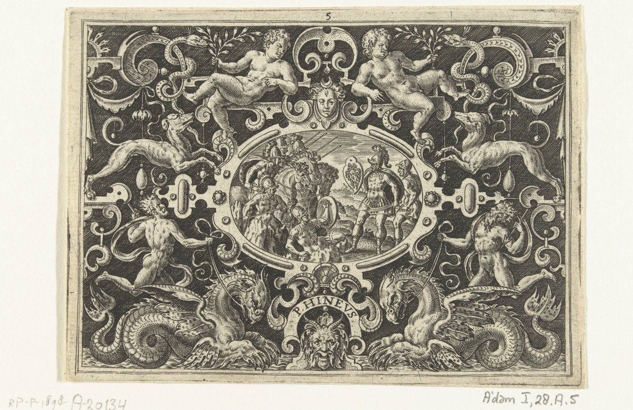 Perseus zeigt sein Medusaschild Phineus von Abraham de Bruyn