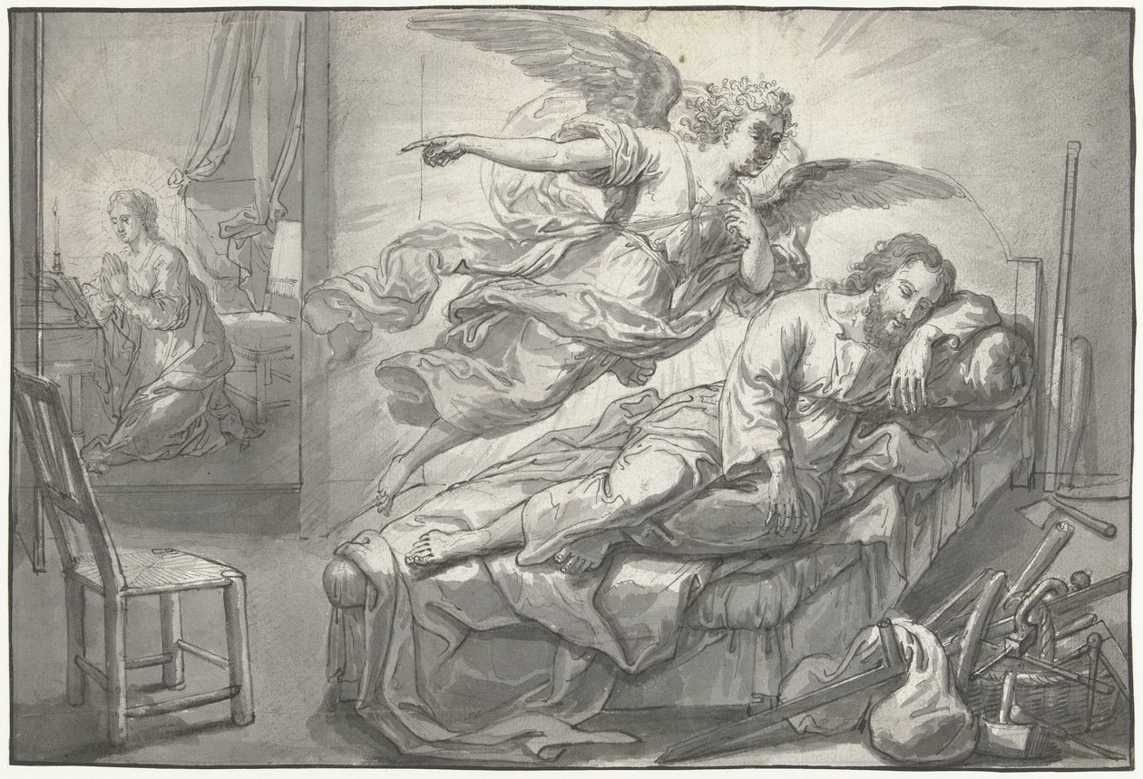 Der Engel erscheint Josef im Traum von Abraham van Diepenbeeck