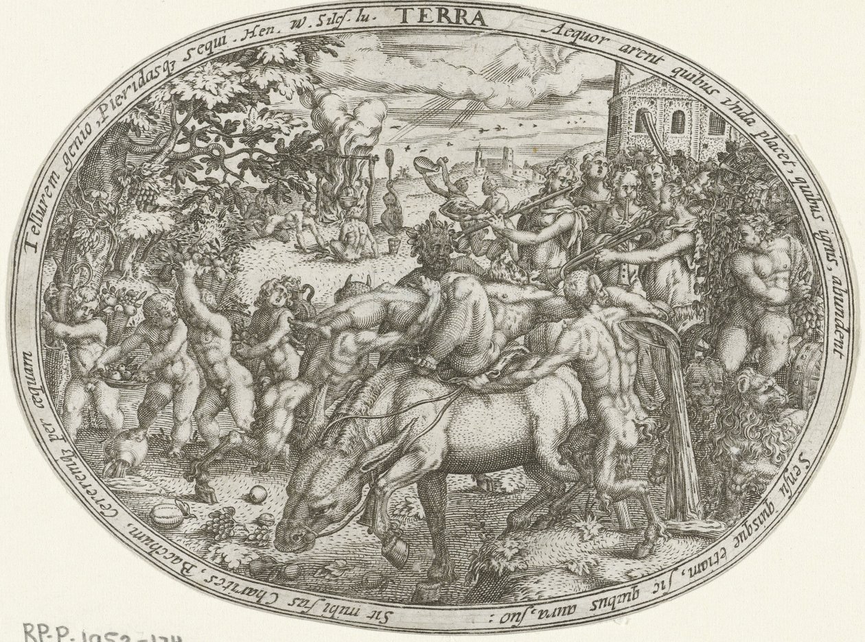 Triumphzug von Bacchus und Silenus: das Element Erde von Abraham van den Hecken