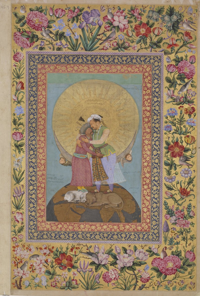 Das St. Petersburger Album - Allegorische Darstellung von Kaiser Jahangir und Shah von Abul Hasan