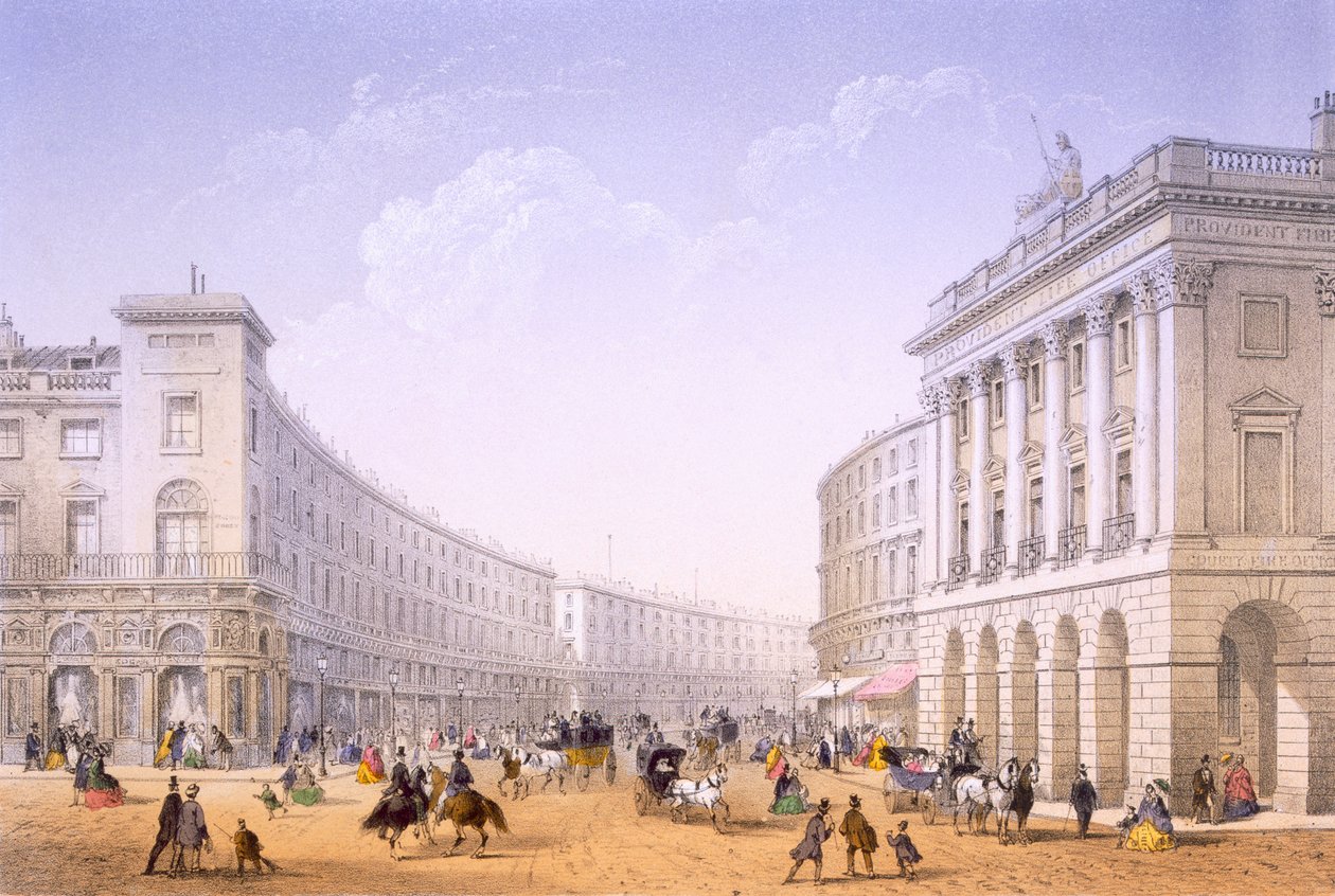 Das Quadrant und die Regent Street, London von Achille Louis Martinet