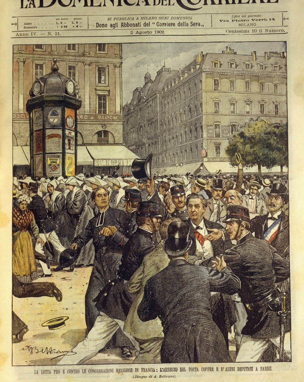 Kampf für und gegen religiöse Kongregationen in Frankreich, 3. August von Achille Beltrame