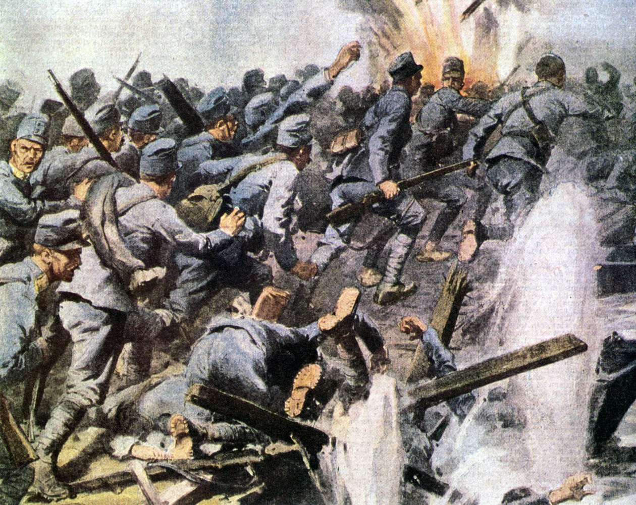 Vittorio Veneto Offensive: der österreichische Rückzug in einer Illustration von La Domenica del Corriere 