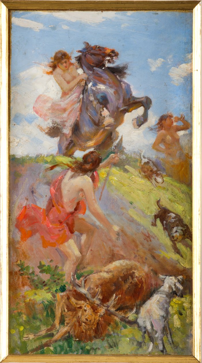 Amazonen jagen einen Hirsch von Achille Boschi