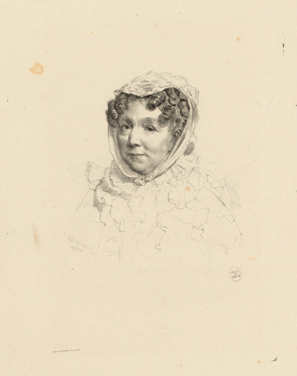 Porträt von Madame Desforges, Cousine von Devéria. (IFF 40) von Achille Devéria
