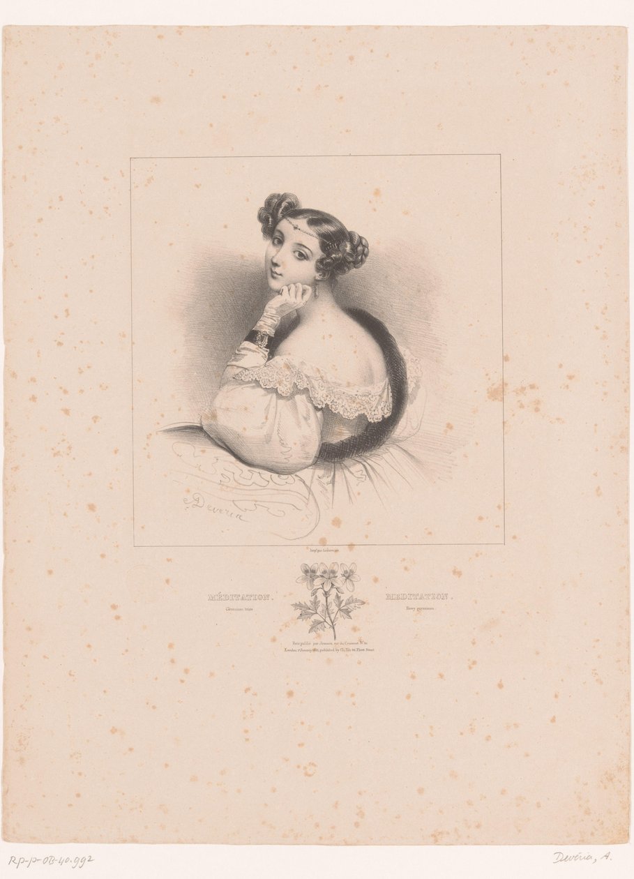 Pelargonie und Meditation von Achille Devéria