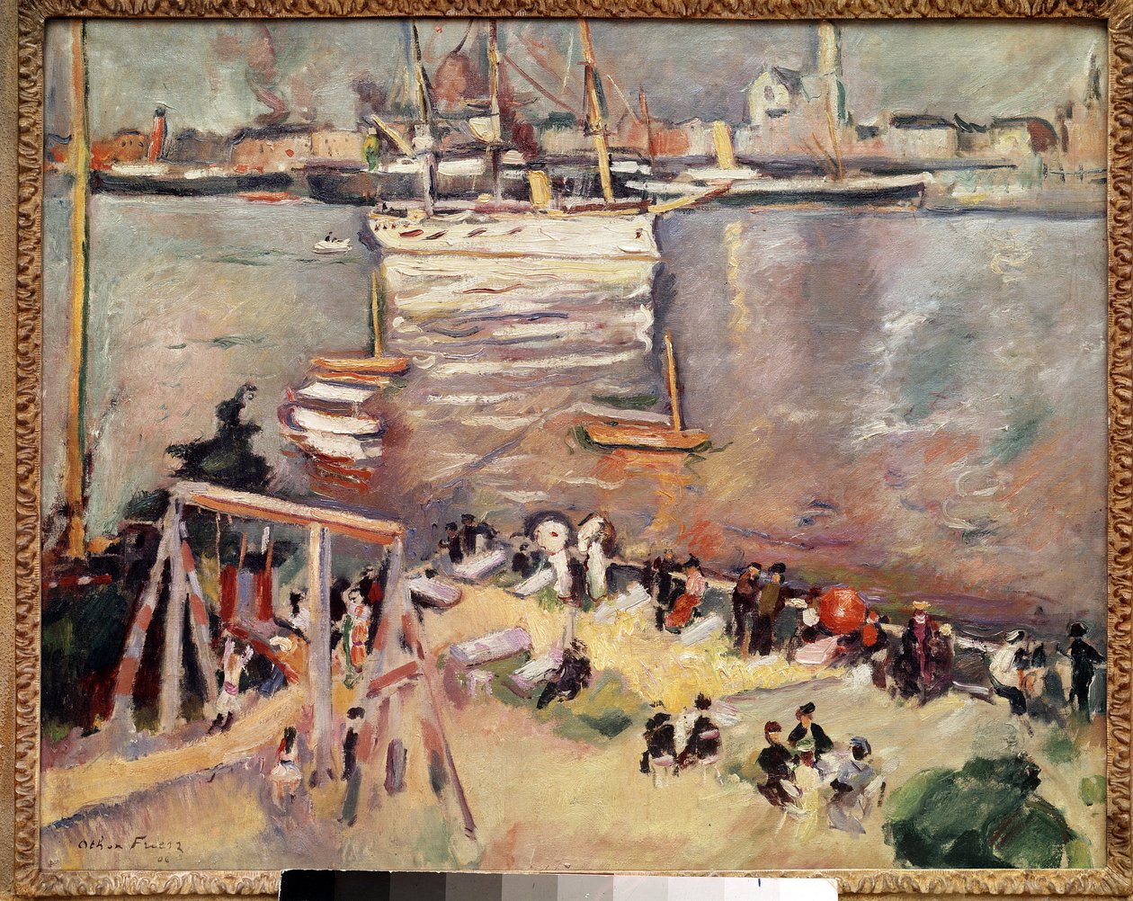 Einlaufen einer Korvette in den Hafen von Antwerpen von Achille Emile Othon Friesz