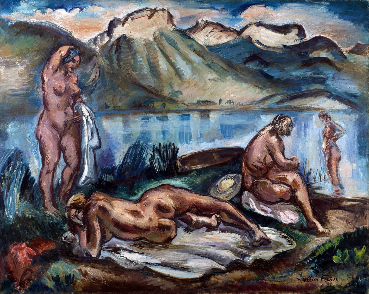 Akt am Ufer des Lac d