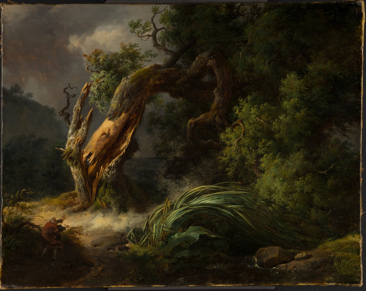 Die Eiche und das Schilfrohr von Achille Etna Michallon