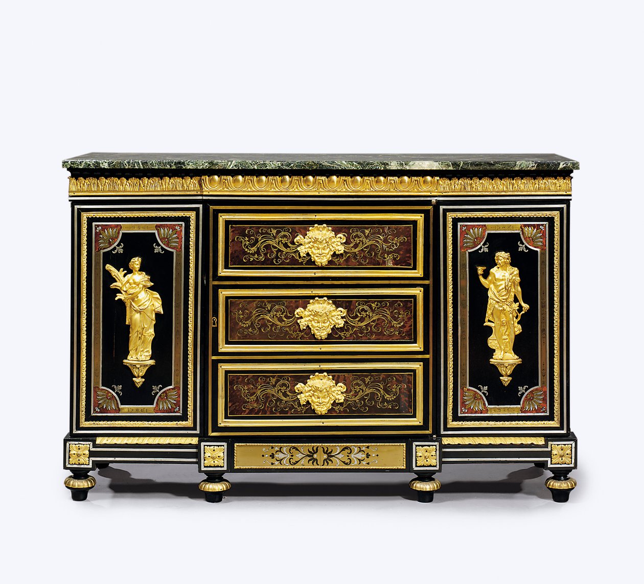 Später Louis XVI Ormolu-verzierte Boulle-Marketerie-Seitenkommode von Adam (attr. to) Weisweiler