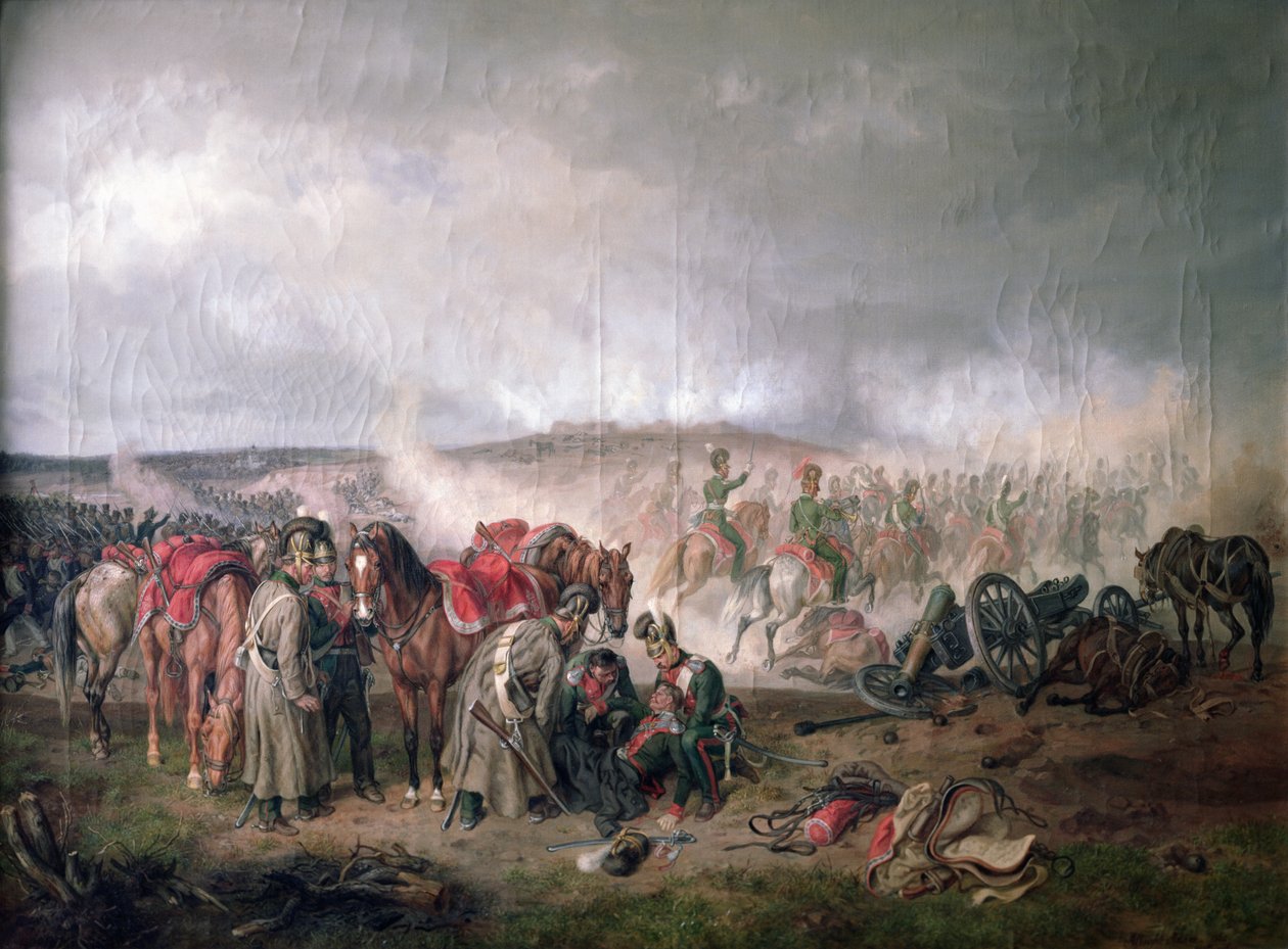 Der Tod von Graf Seinsheim in der Schlacht von Borodino im Jahr 1812, 1862 von Adam Albrecht