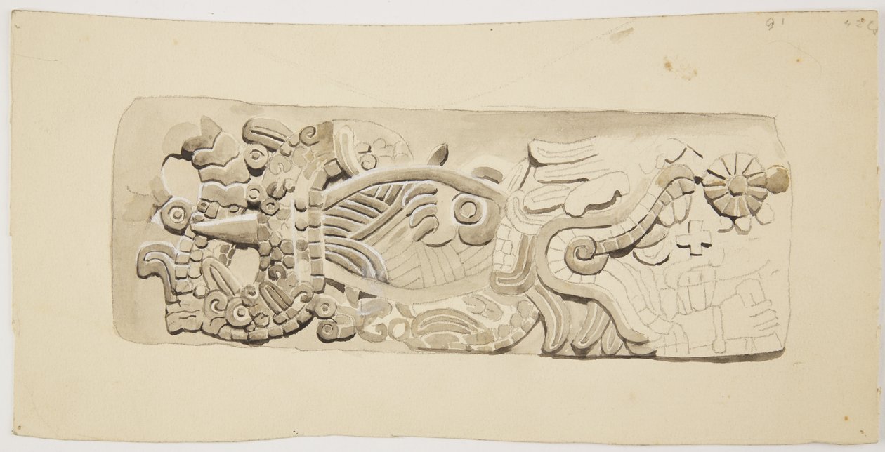 Steinrelief aus Mexiko-Stadt, Mexiko von Adela Breton