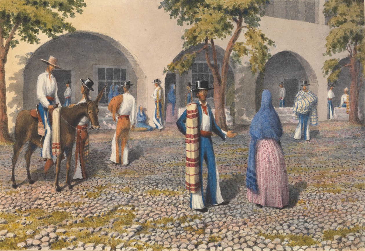 Mexikaner, Plaza in Tepic [Mexiko], 19. August - 13. August 1850 von Admiral Sir Edward Gennys Fanshawe