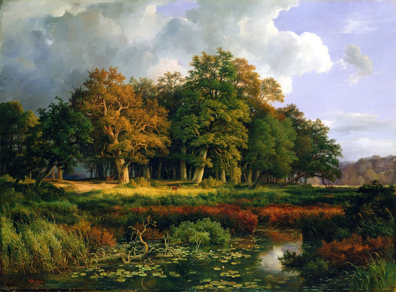 Der Stangenmühlengrund im Sachsenwald, 1852 von Adolf Vollmer