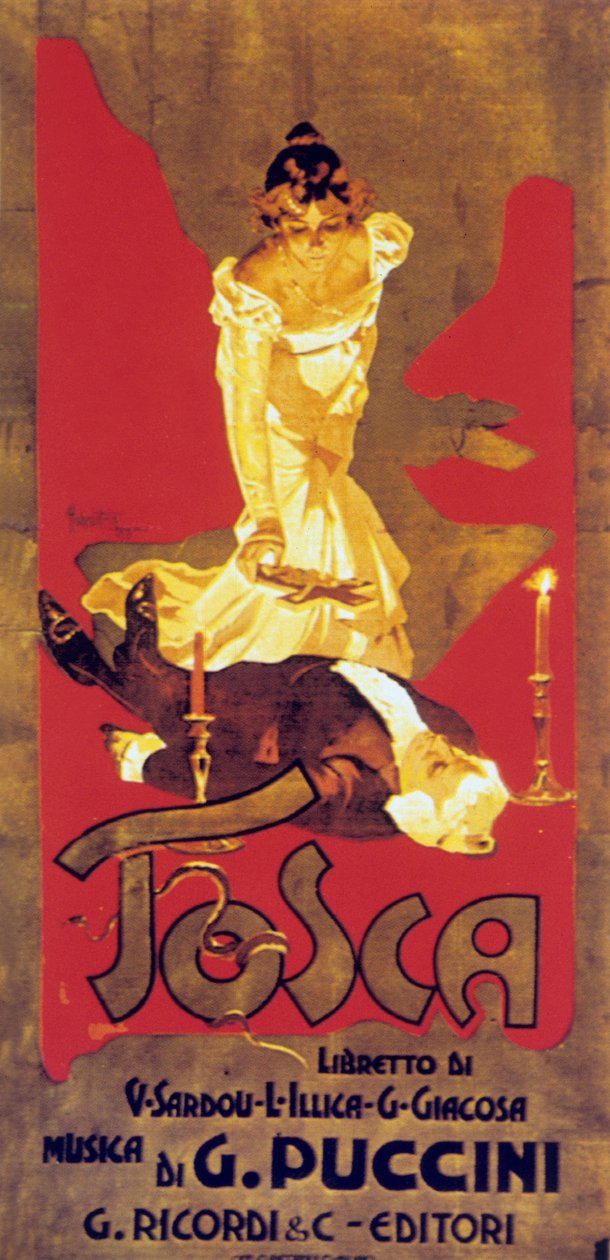 Cover von Adolf Hohenstein der Partitur der Oper Tosca von Giacomo Puccini von Adolfo Hohenstein