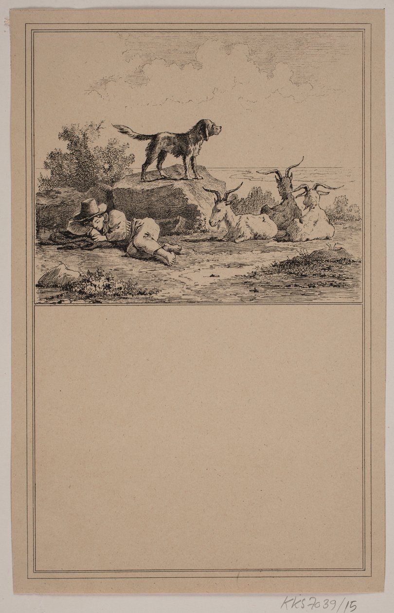 Der Hirtenjunge. Nr. 14 in Chr. Winther und M. Rørbye, "25 Bilder für kleine Kinder" von Johan Adolph Kittendorff