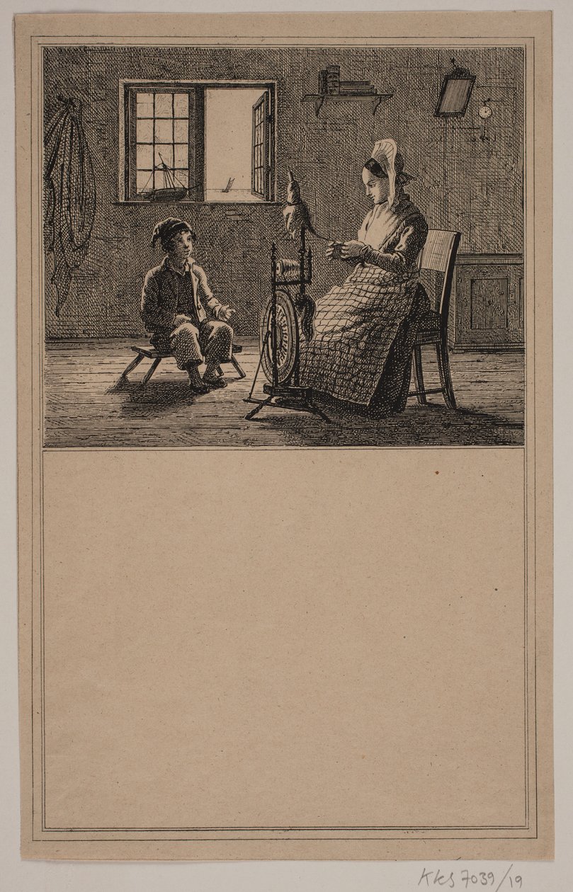 Mutter und Sohn. Nr. 18 in Chr. Winther und M. Rørbye, "25 Bilder für kleine Kinder" von Johan Adolph Kittendorff