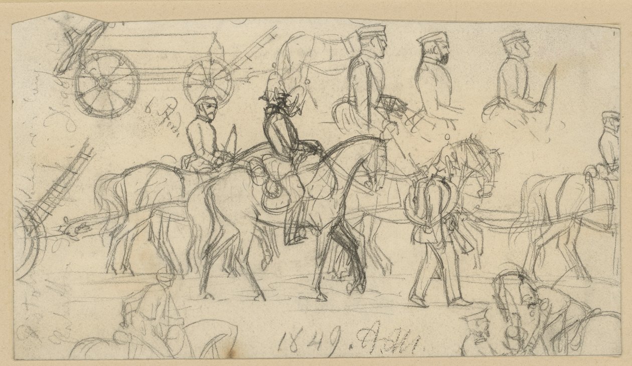 Artillerie- und Reiterstudien von Adolph Menzel