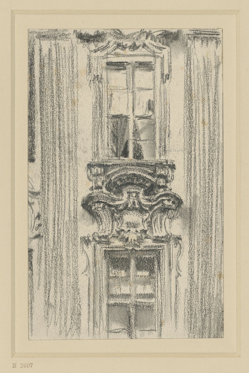 Detail der Fassade des British Hotel in Dresden von Adolph Menzel