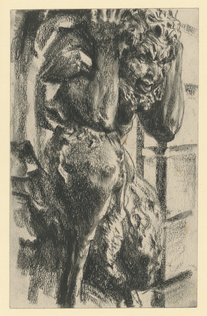 Faun als Atlant an der nordöstlichen Bogengalerie des Zwingers in Dresden von Adolph Menzel