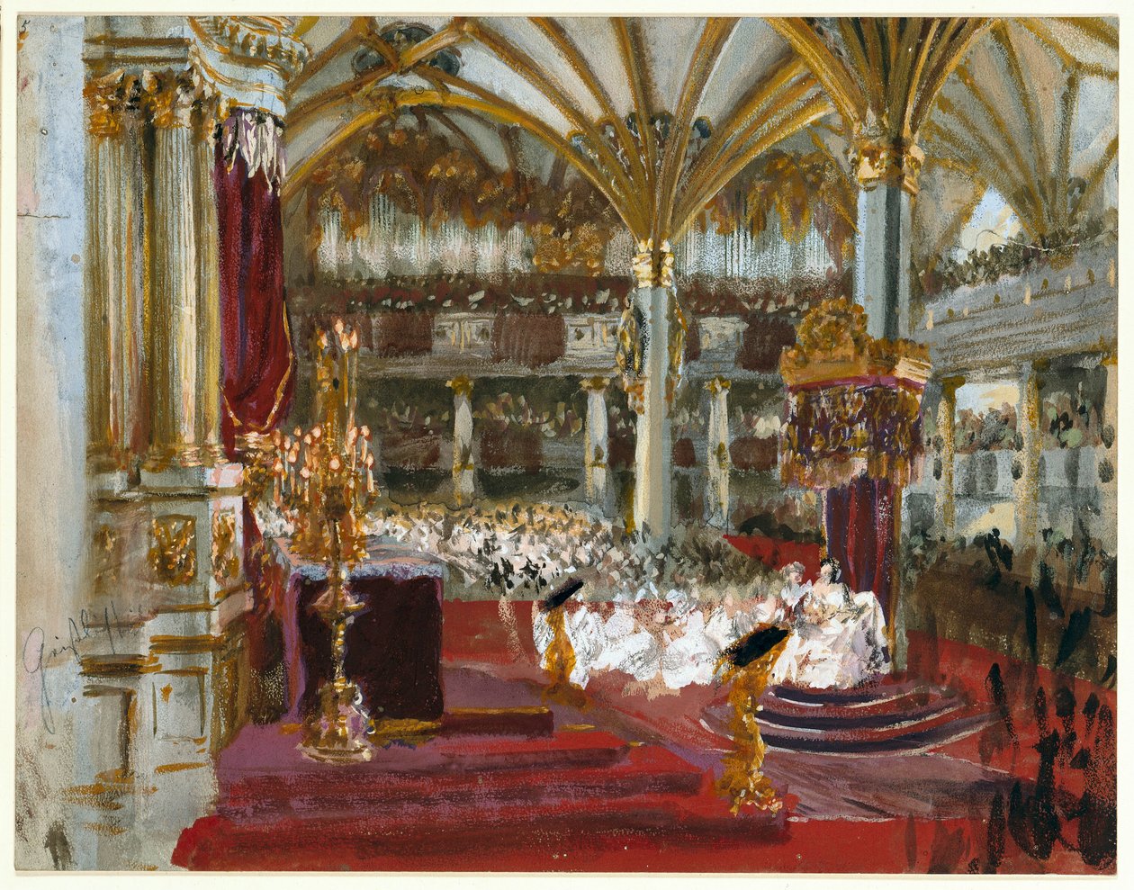 Krönung Wilhelms I. in der Schlosskirche zu Königsberg 1861 von Adolph Menzel