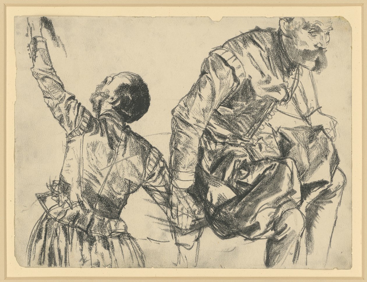 Modell im Prunkkleid des Kurfürsten Johann Georgs I. von Sachsen in zwei Ansichten, Historisches Museum, Dresden von Adolph Menzel