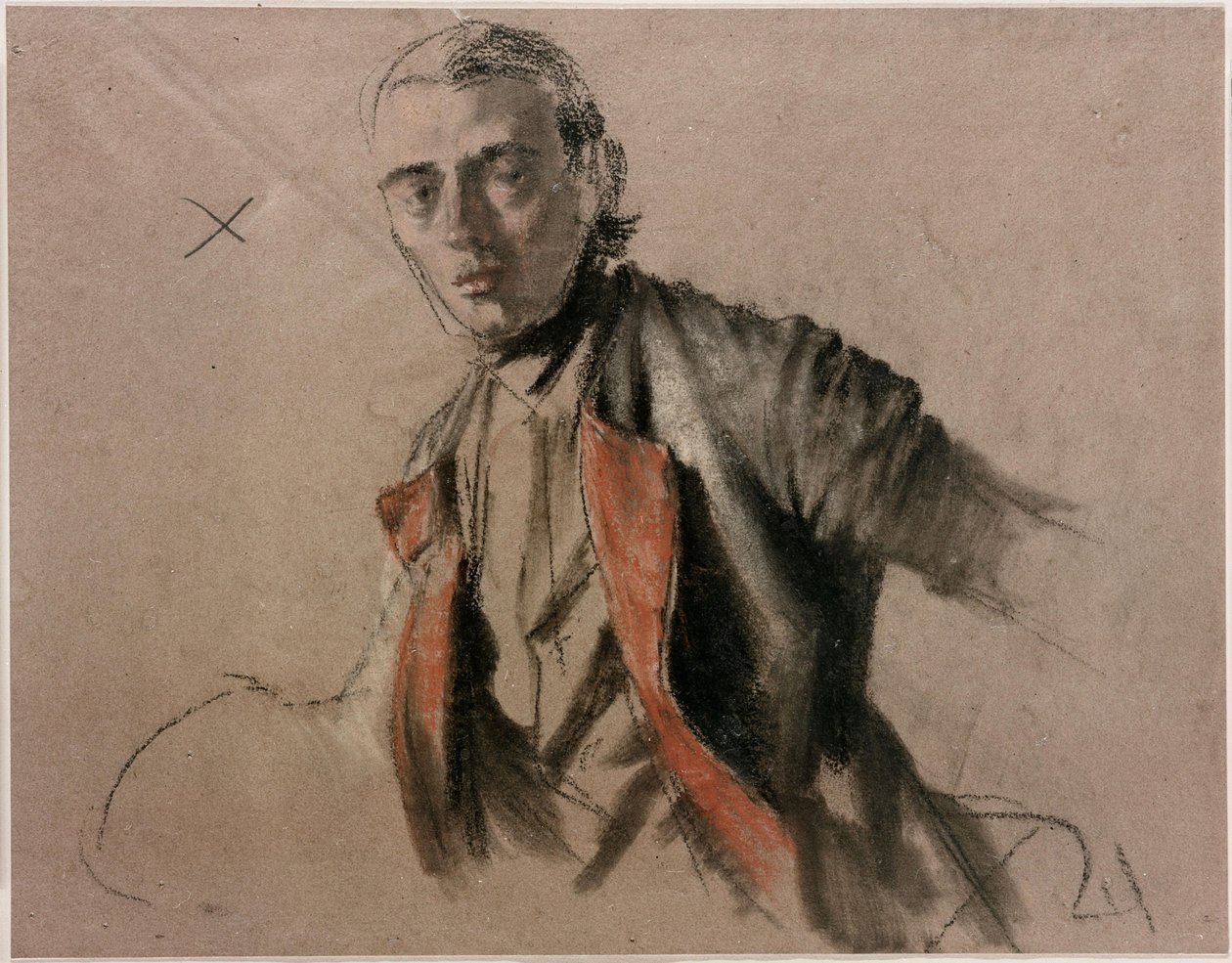 Modellstudie (Richard Menzel) als General von Stille für das Gemälde "Die Tafelrunde Friedrichs des Großen in Sanssouci" von Adolph Menzel