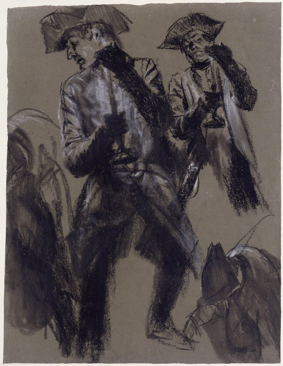 Modellstudie zu einem Offizier mit Leuchter von Adolph Menzel