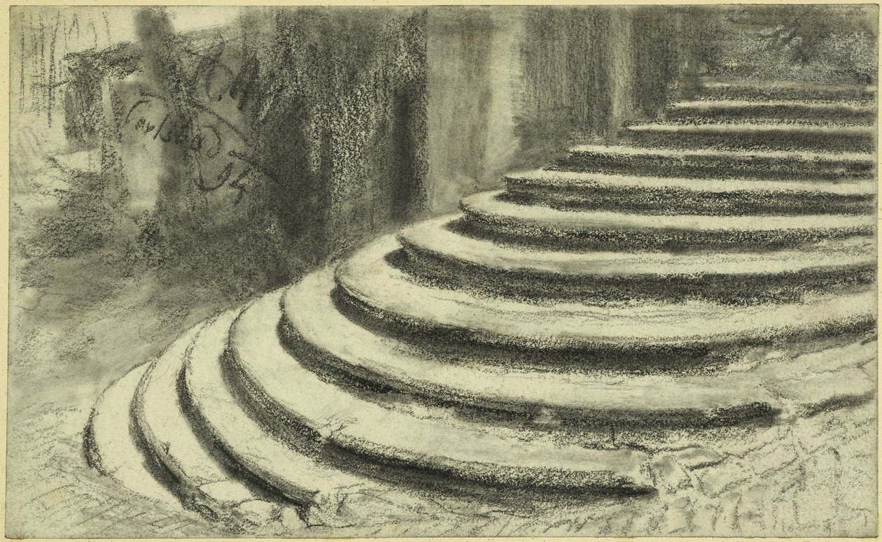 Portaltreppe der Maria-Magdalenen-Kirche in Karlsbad von Adolph Menzel