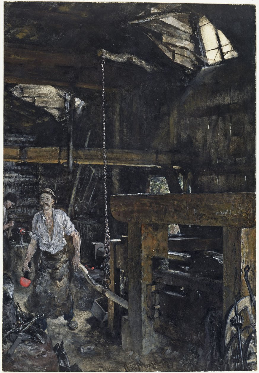 Schmiede in Gastein von Adolph Menzel