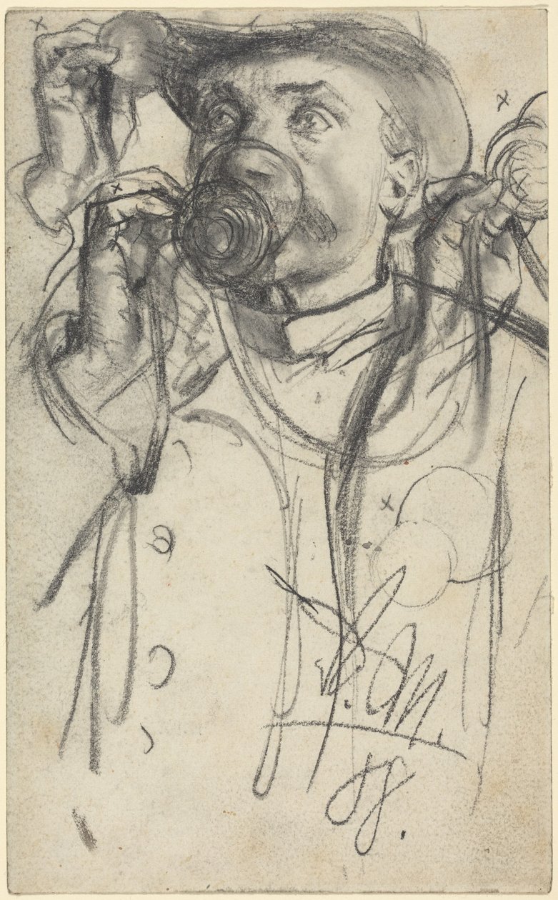 Studien eines trinkenden Mannes von Adolph Menzel