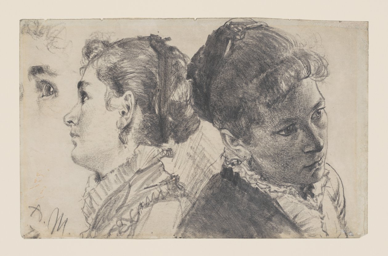 Studien einer jungen Frau von Adolph Menzel