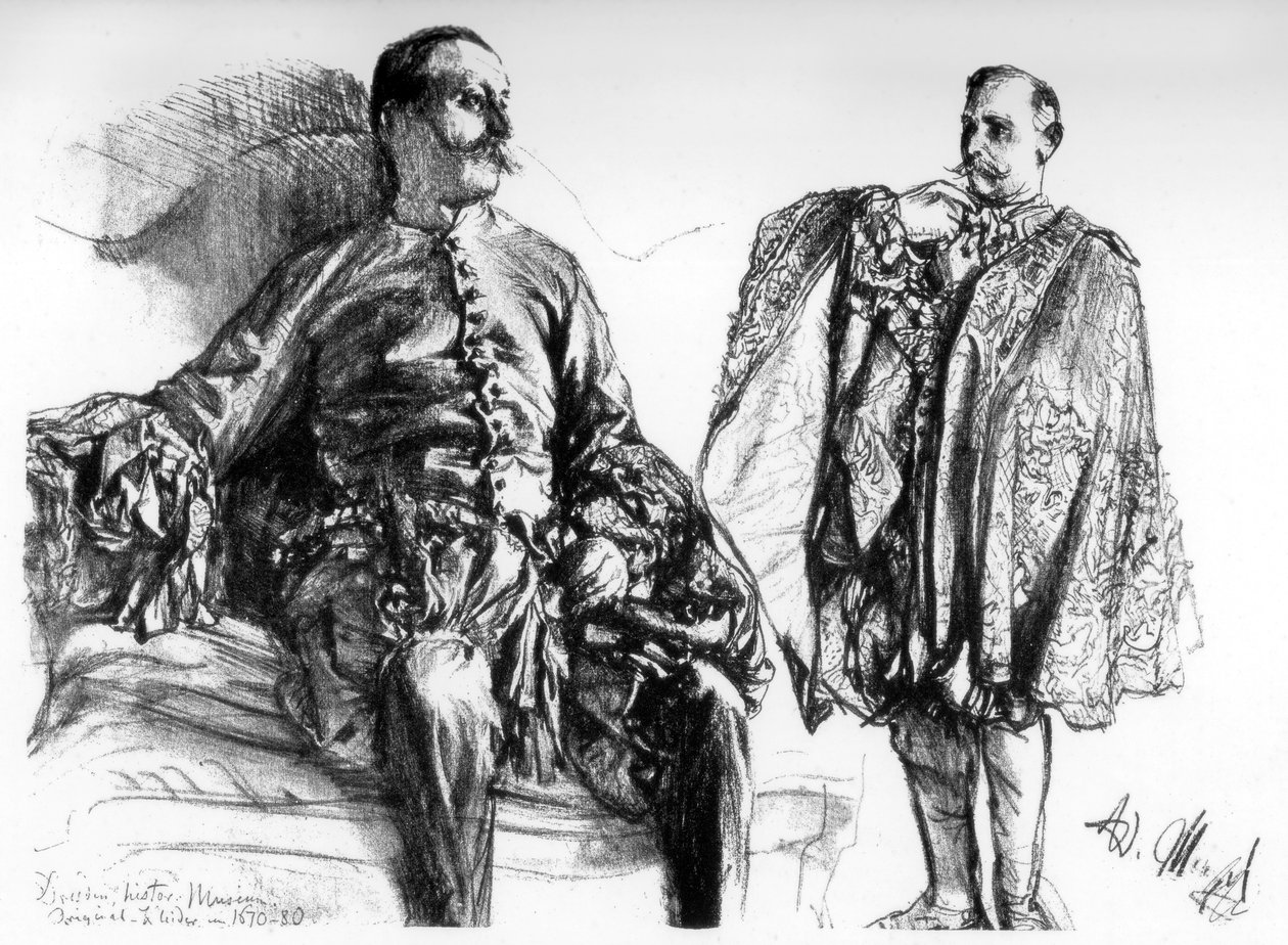 Studien alter Kleider an lebenden Modellen, ca. 1880-1882 von Adolph Menzel