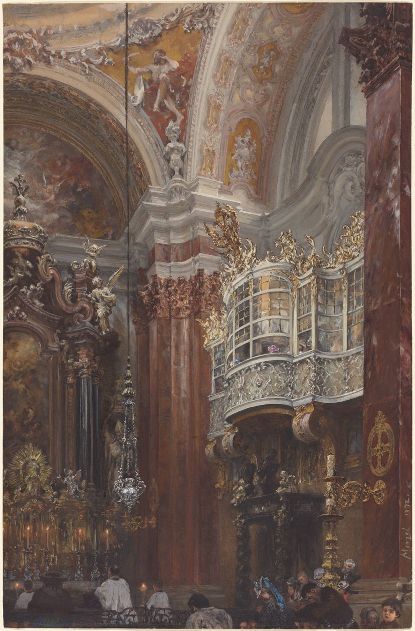 Das Innere der Jakobskirche in Innsbruck von Adolph Menzel
