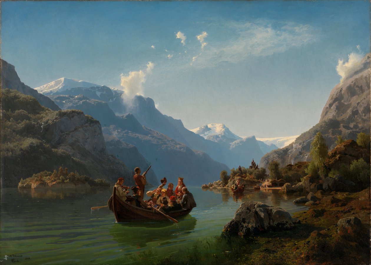 Brautfahrt im Hardanger von Adolph Tidemand