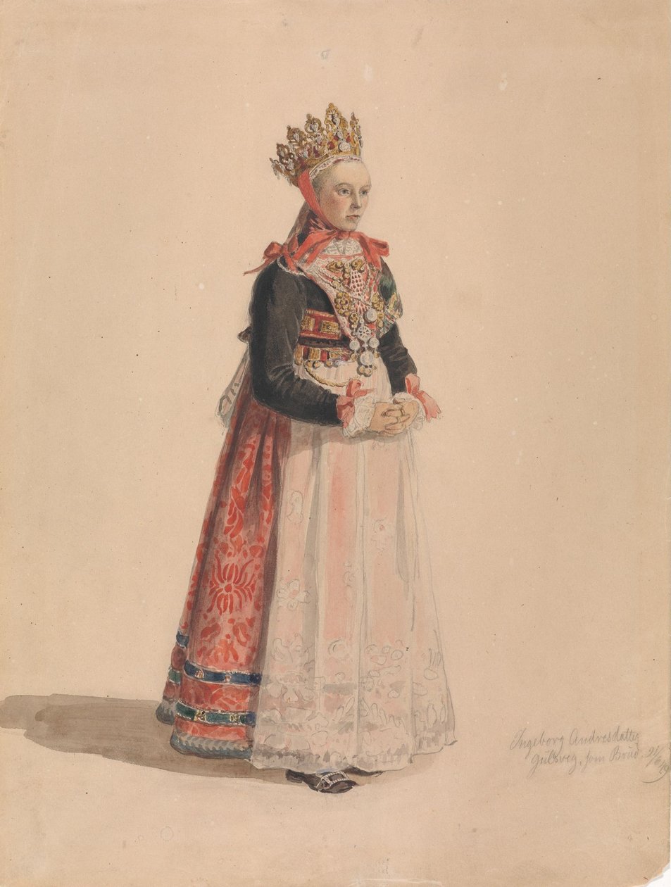 Ingeborg Andresdatter Gulsvik als Braut von Adolph Tidemand