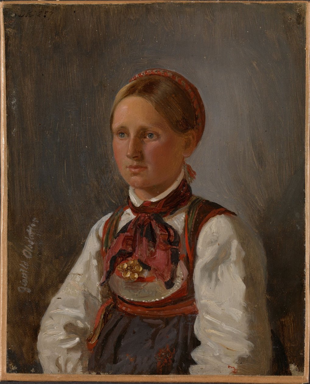 Porträt von Gunild Olsdatter aus Tinn von Adolph Tidemand