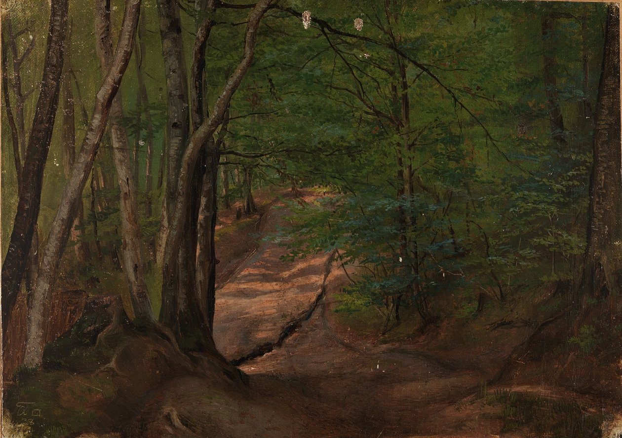 Weg im Wald von Adolph Tidemand