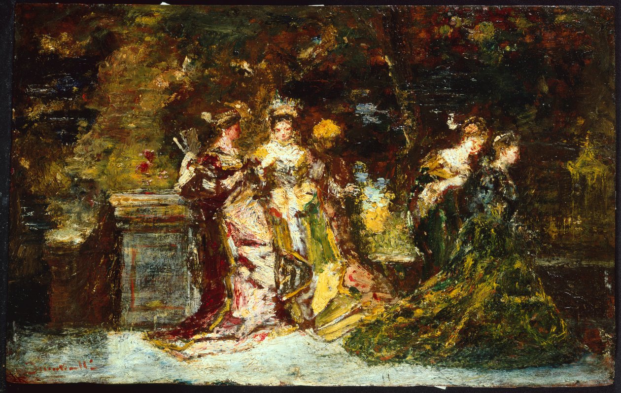 Frauen in einem Park, ca. 1858 von Adolphe Joseph Thomas Monticelli