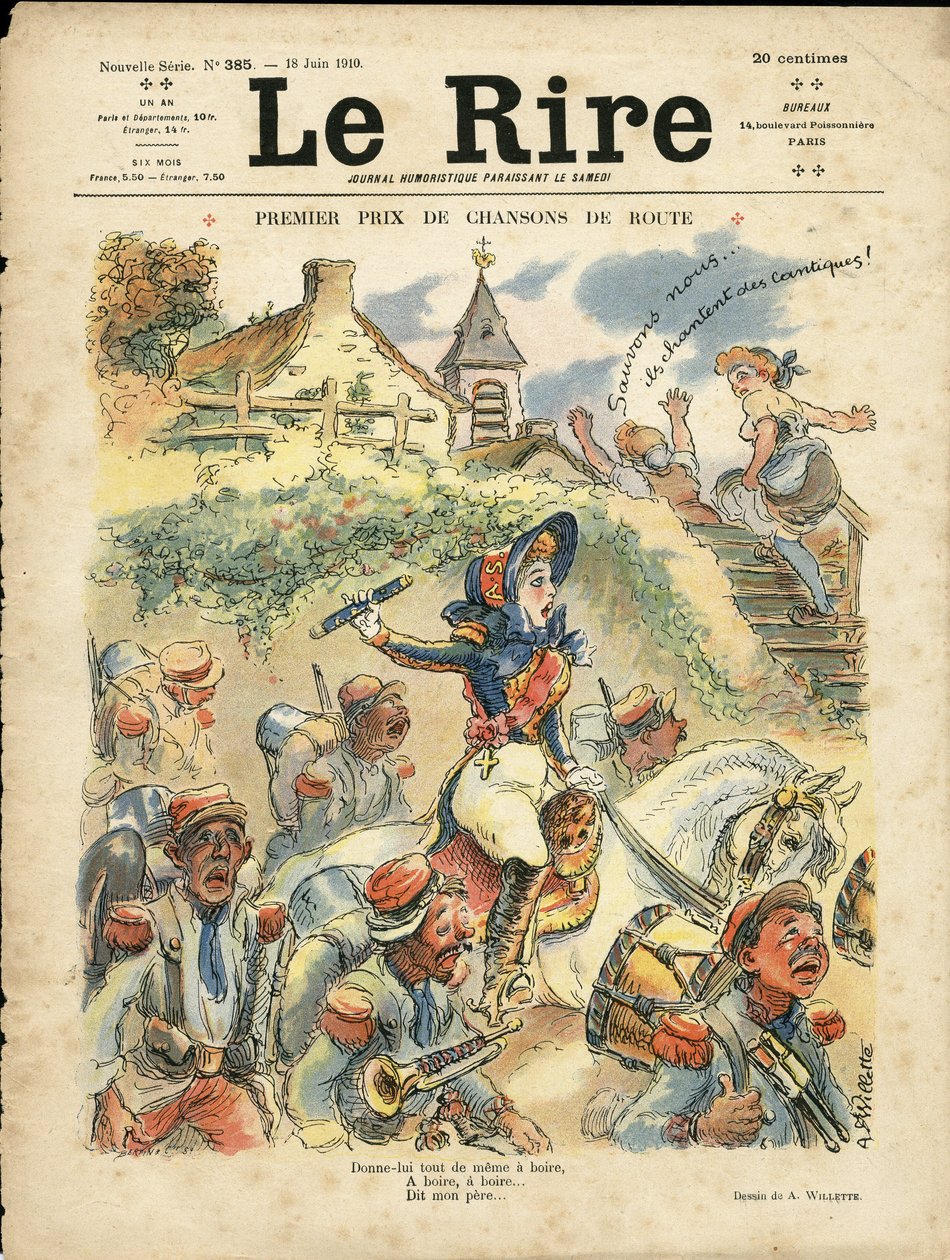 Illustration von Adolphe dit Willette (1857-1926) für das Titelblatt von Le Rire von Adolphe Leon Willette