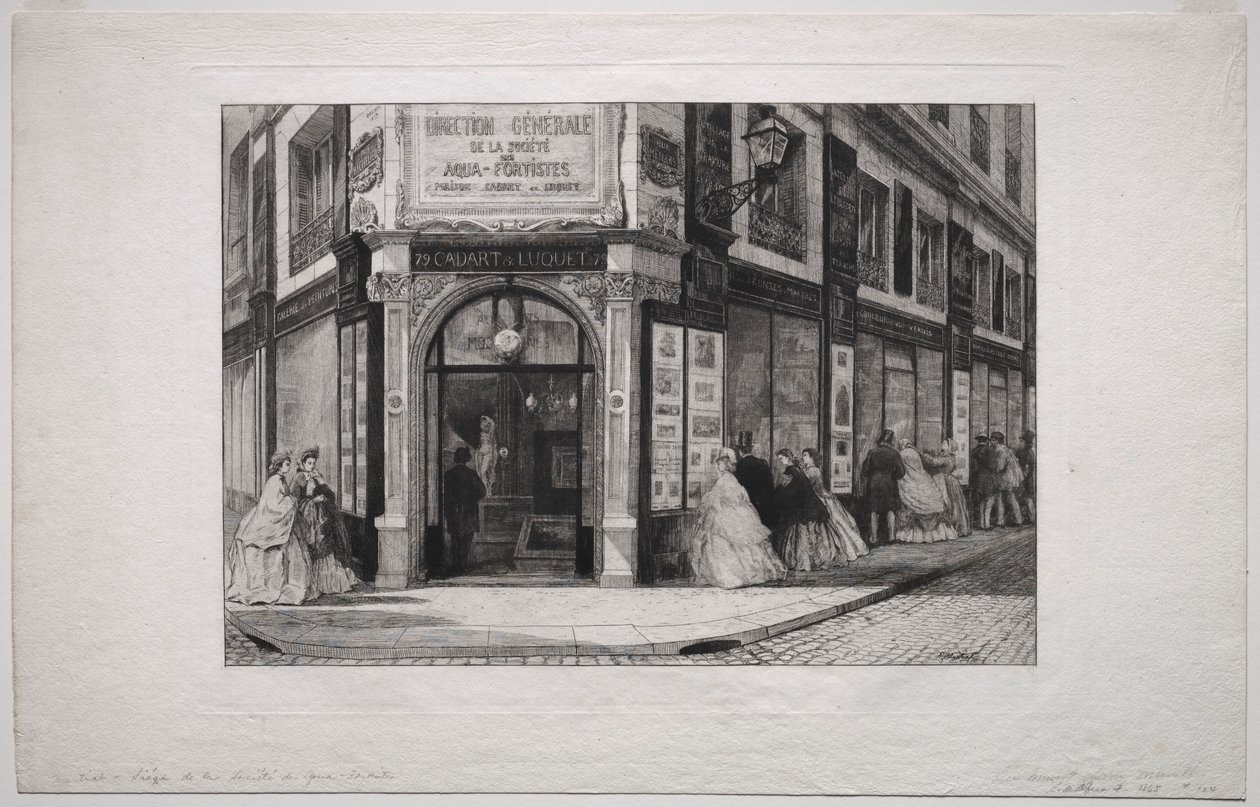 Hauptquartier der Société des Aquafortistes, 1864 von Adolphe Théodore Jules Martial Potémont