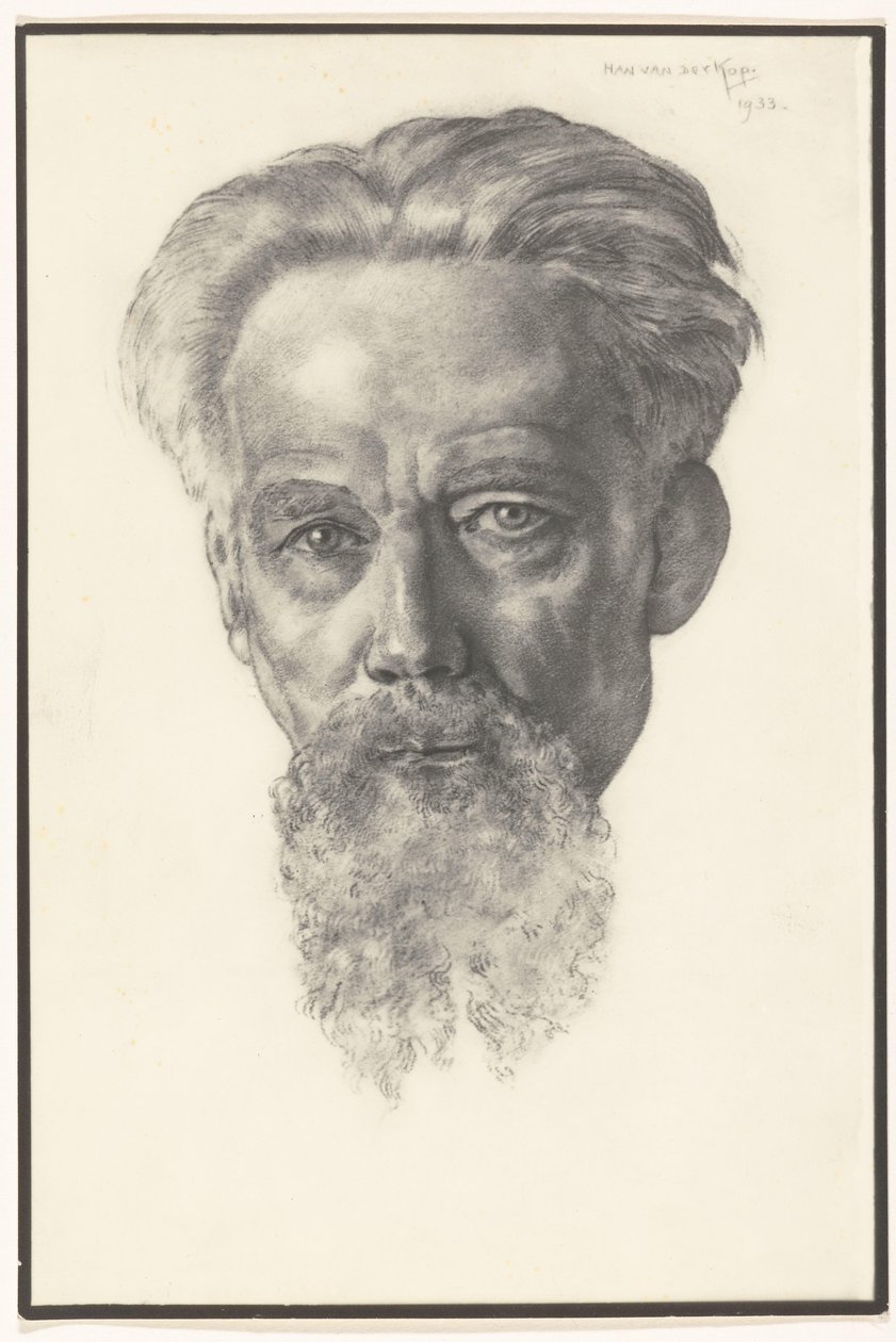 Fotoreproduktion eines Porträts eines Mannes von Han van der Kop von Adriaan Bijl