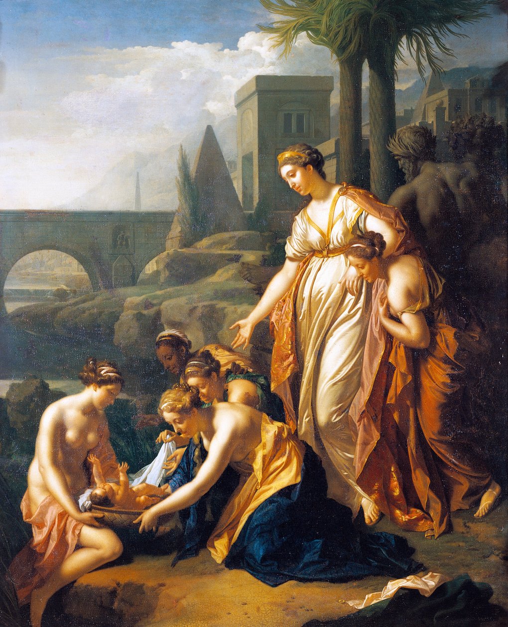 Moses aus dem Wasser gerettet, von Adriaen van der Werff (1659-1722), 75x60 cm, Öl auf Holz von Adriaan van der Werff