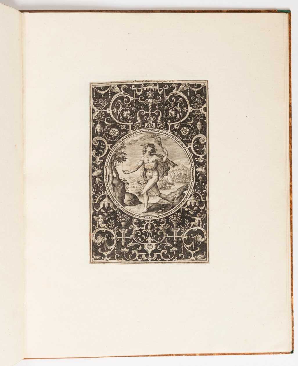 Merkur, Platte aus einer Suite von 6 ornamentalen Designs mit dem Urteil des Paris von Adriaen Collaert