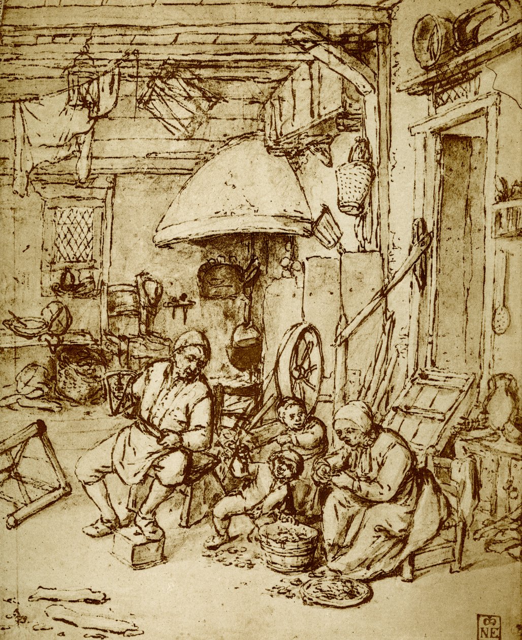 Niederländische Bauernfamilie von Adriaen Jansz. van Ostade