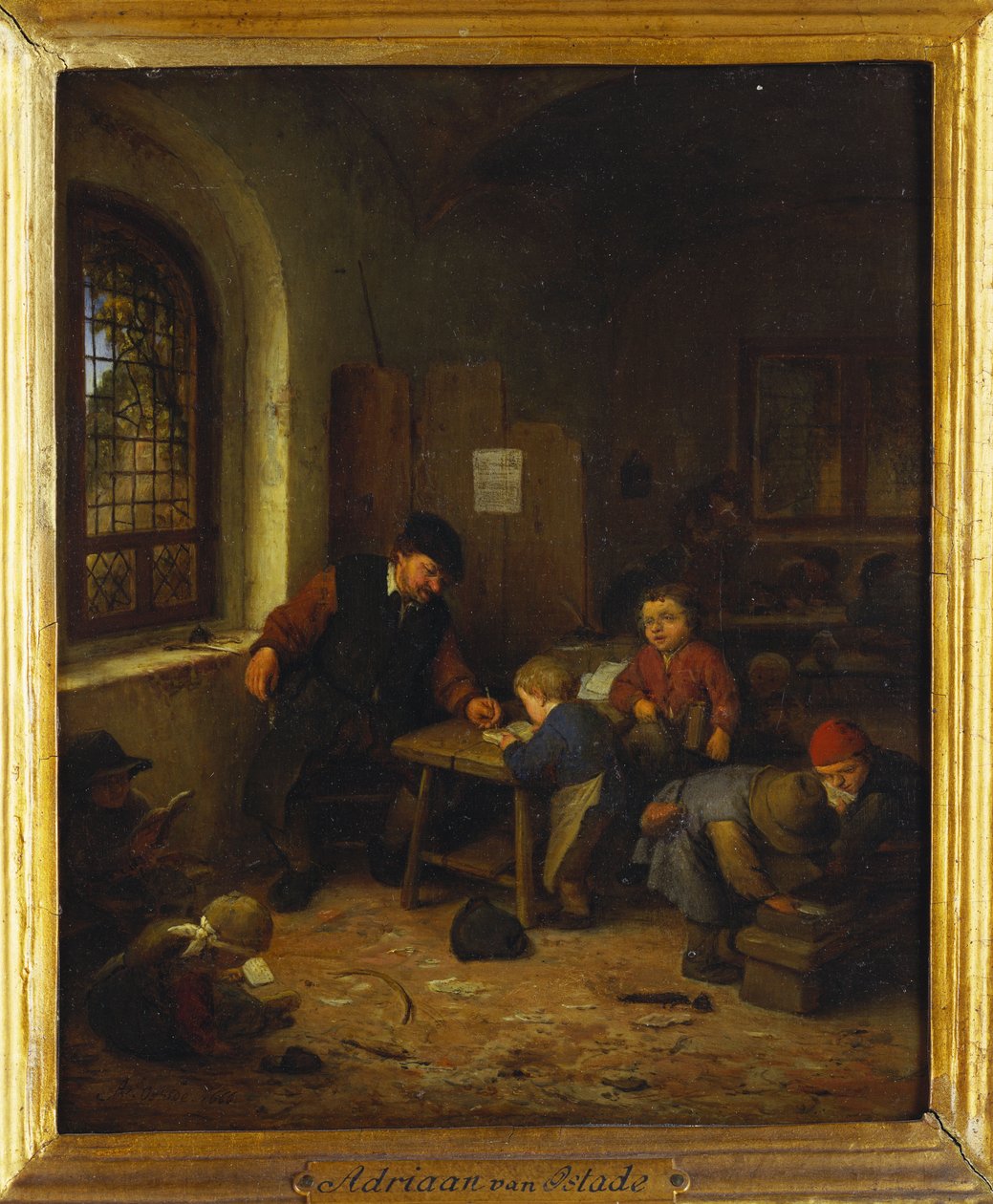 Innenansicht eines Klassenzimmers, 1666 von Adriaen Jansz. van Ostade