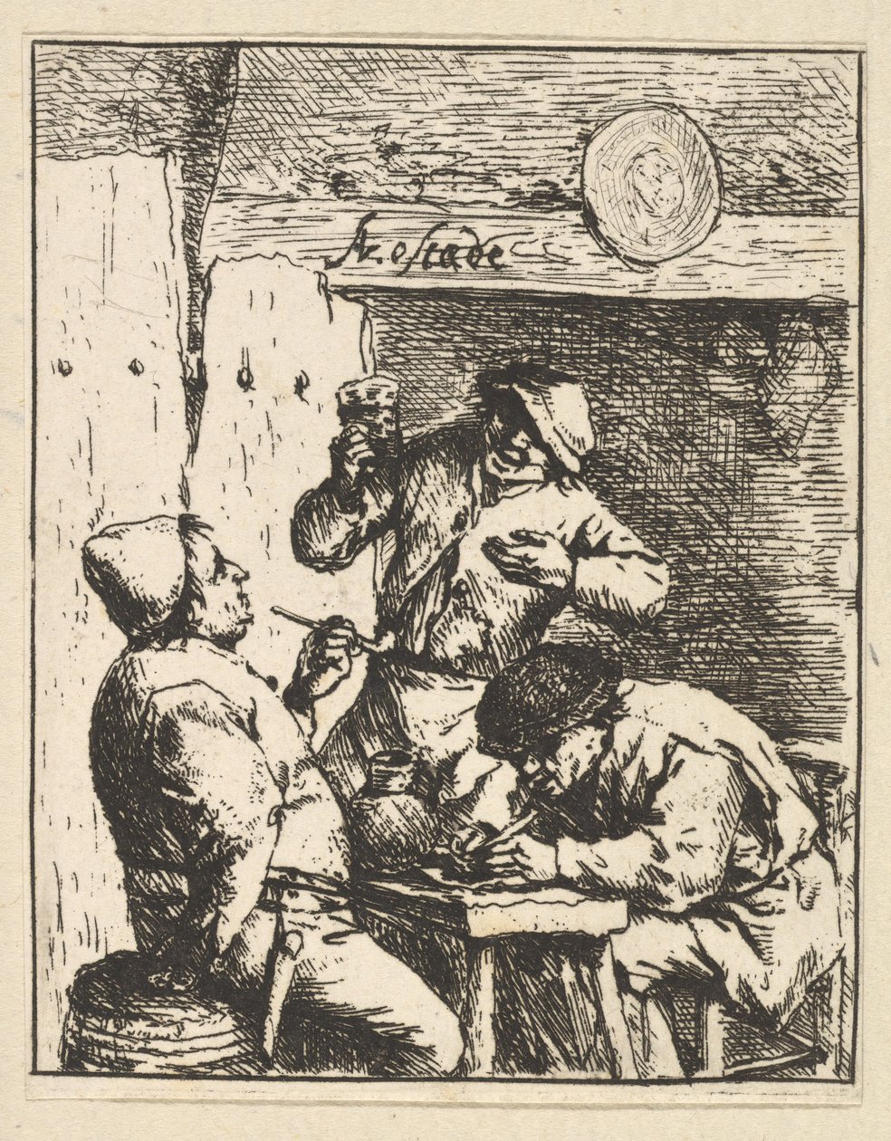 Sänger zwischen zwei Rauchern, 1610-85 von Adriaen Jansz. van Ostade