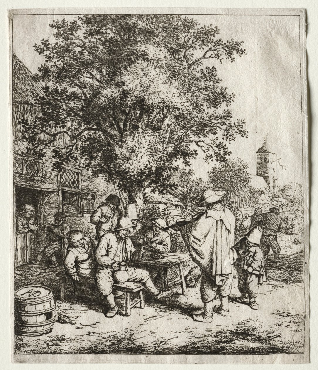 Der Geiger und der Leierkastenjunge von Adriaen Jansz. van Ostade