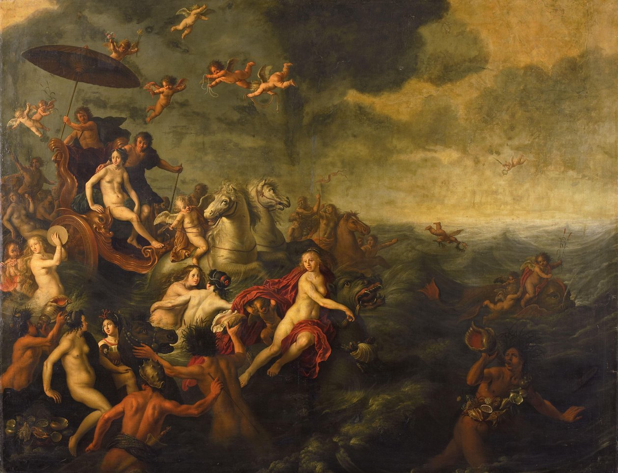 Galatea und Acis (Ovid, Metamorphosen, Buch XIII) von Adriaen van Nieulandt (I)